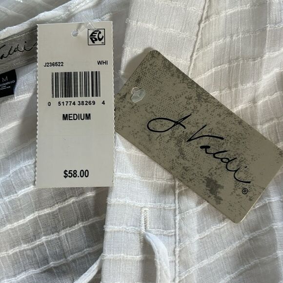 NWT J. Valdi Lace Up Shirt Swim Cover Up White - Picture 8 of 8